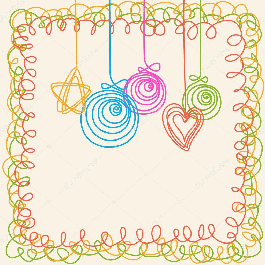 Doodle cute color christmas decoration