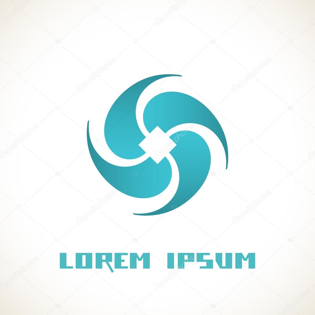 Vector abstract blue icon. Sign for logo design template