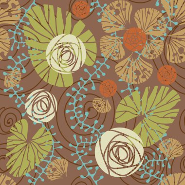 Gölet ile sorunsuz çiçek desenli