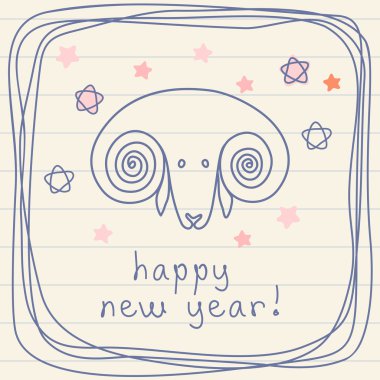 Şirin elle çizilmiş çocukça tebrik kartı.