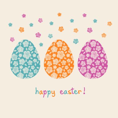 Paskalya yumurtaları doodle çiçek