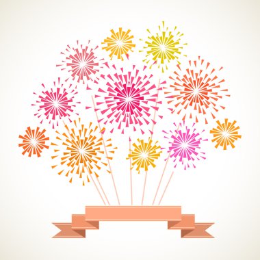 Havai fişek ve afiş arka plan