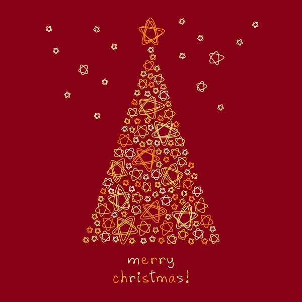 Рождественская елка из каракулей звезд — стоковый вектор