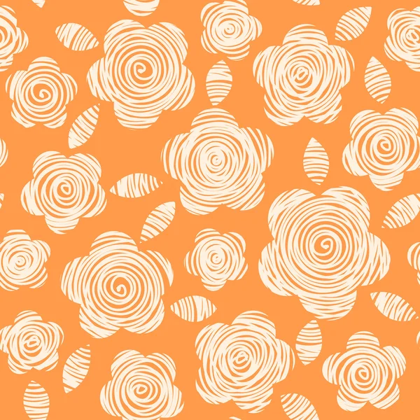 Seamless pattern with doodles flowers — Stock Vector