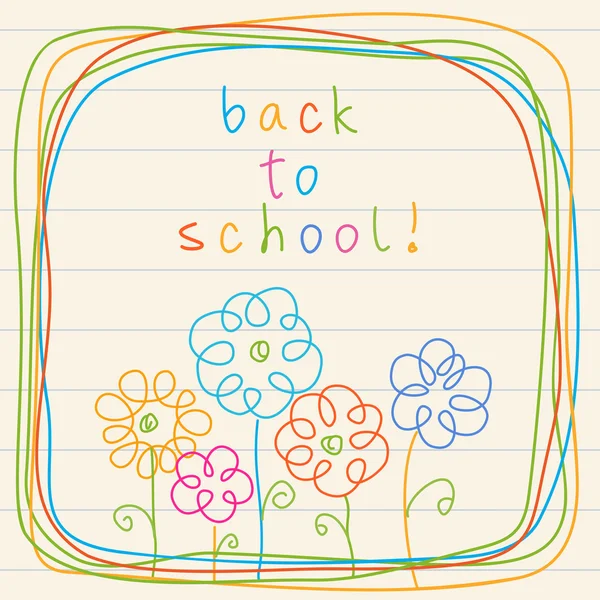 Carte florale - retour à l "école ! — Image vectorielle