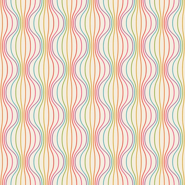 Бесшовный узор с волнистыми цветовыми линиями — стоковый вектор