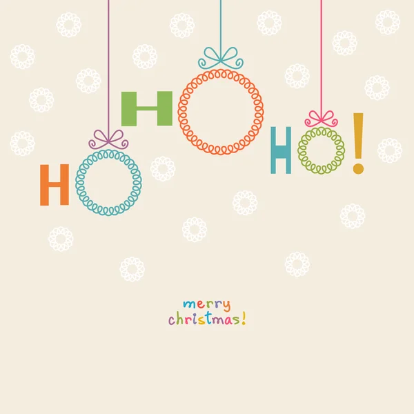 Weihnachtskugel mit Schriftzug - ho-ho-ho! — Stockvektor
