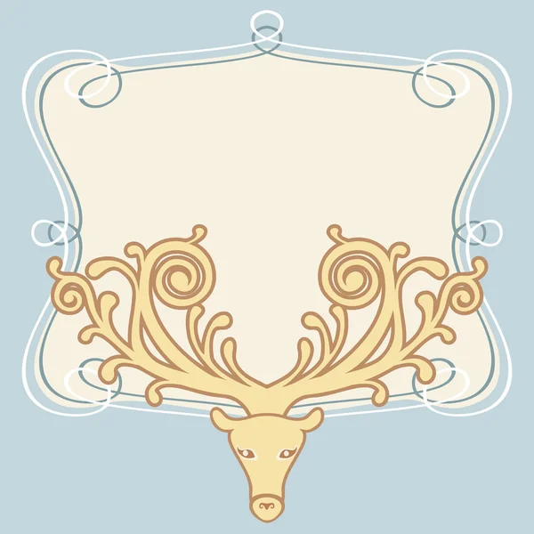 Frame and head of deer — Stock Vector