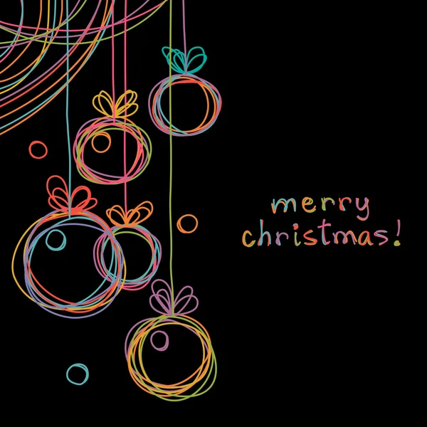 Fondo con doodles decoración de Navidad — Vector de stock