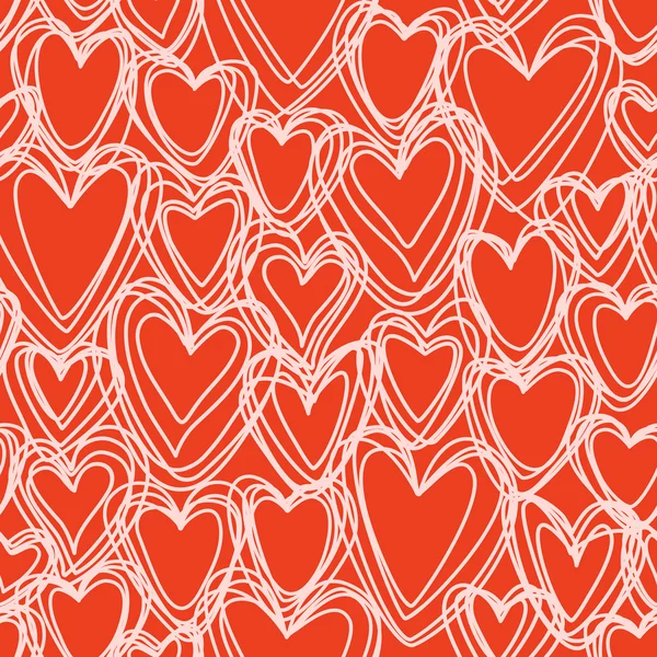 Patrón romántico sin costuras con corazones — Vector de stock