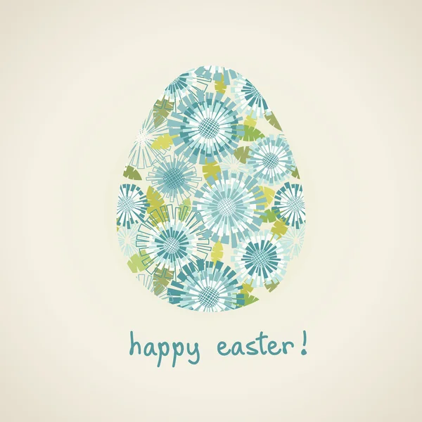 Easter card with floral egg — Stock Vector