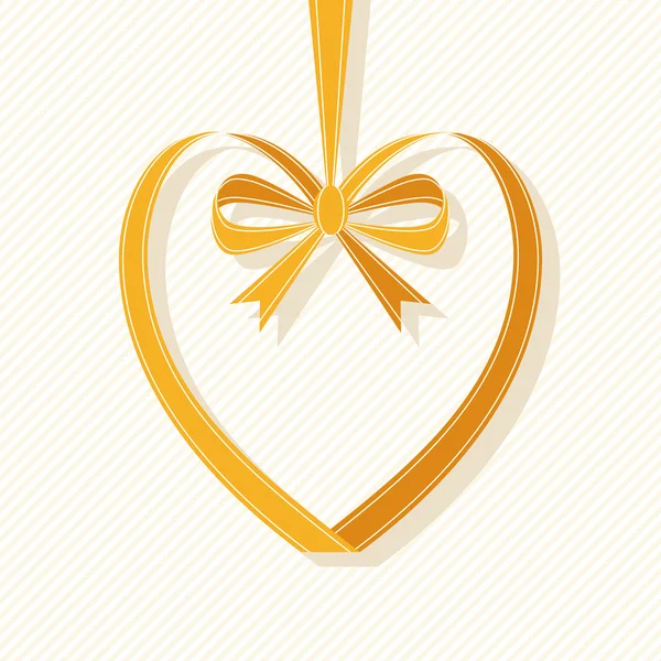 Valentines hart decoratie van lint — Stockvector