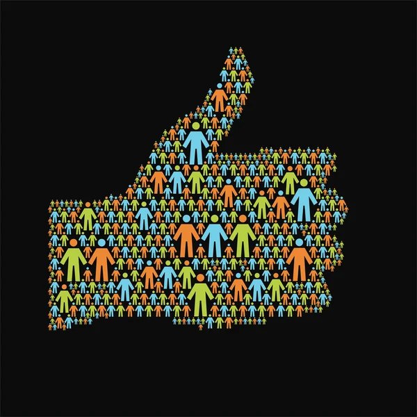 Başparmak yukarıya insanlar simgesinin