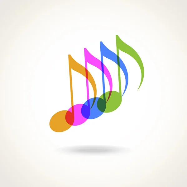 Ícone de música com notas de cor —  Vetores de Stock