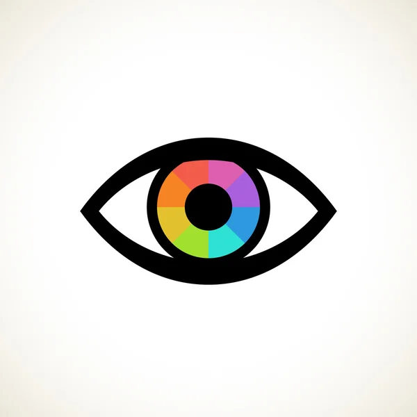 Eye icon with pupil spectrum Vector Graphics