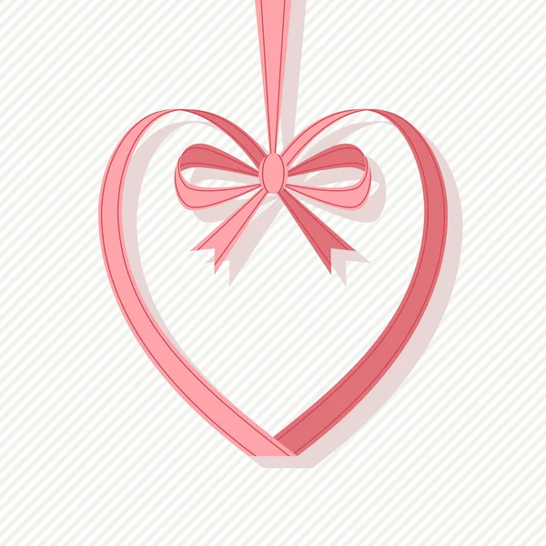 Decoração de coração de Valentines de fita Vetores De Stock Royalty-Free