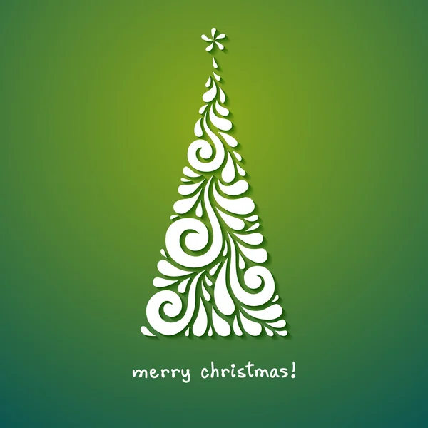 Christmas tree of swirl shapes — Stock Vector