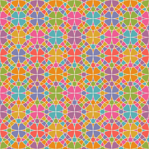 Seamless pattern with geometric floral ornament — Stock Vector