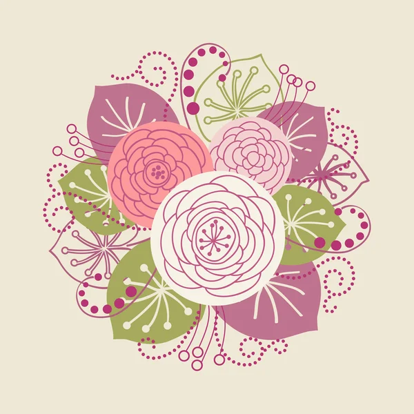 Mignon bouquet de fleurs en fleurs — Image vectorielle