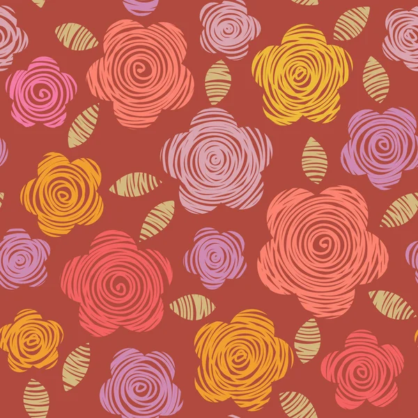 Naadloze patroon met doodles bloemen — Stockvector