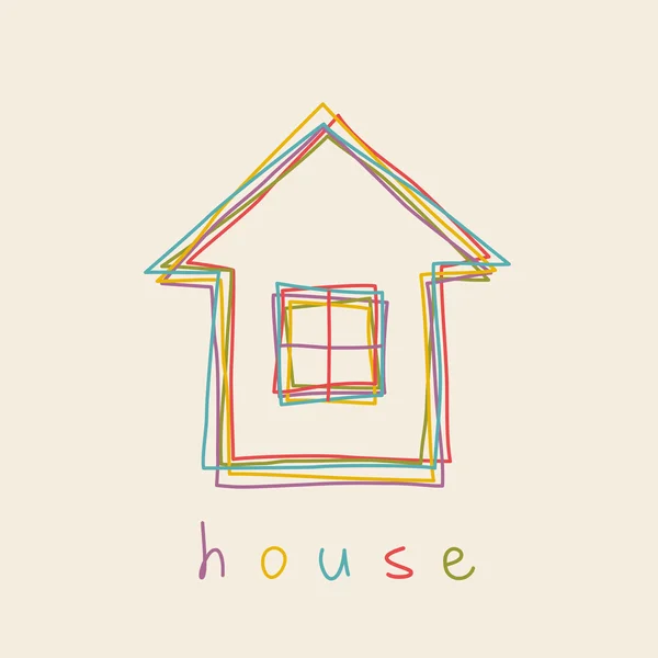 Handgezeichnete Haus-Ikone — Stockvektor