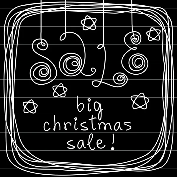 Doodle banner - Big Christmas Sale! — Stock Vector