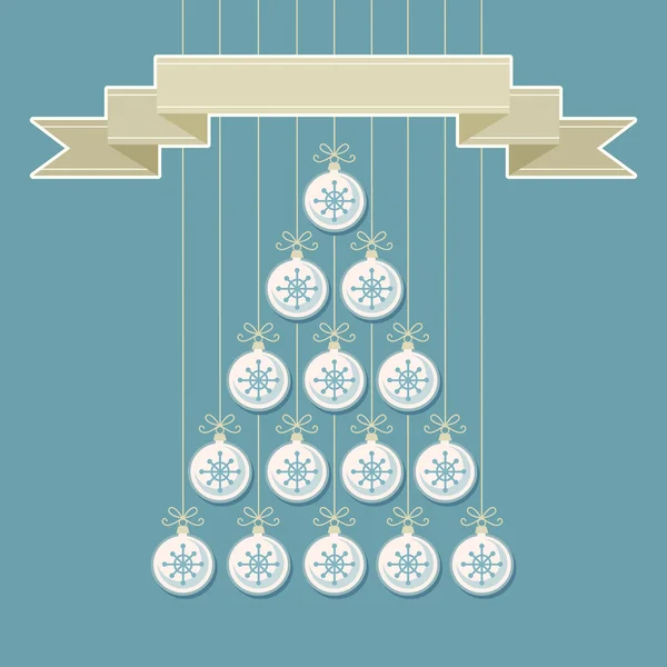 Banner árbol de Navidad de la decoración — Vector de stock