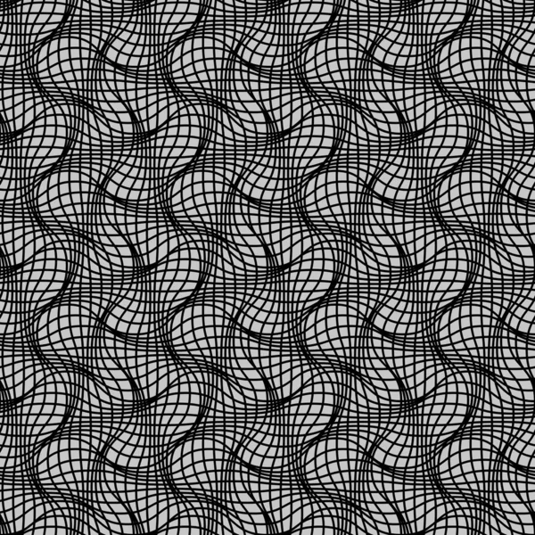 Seamless pattern with wavy mesh — Stock Vector