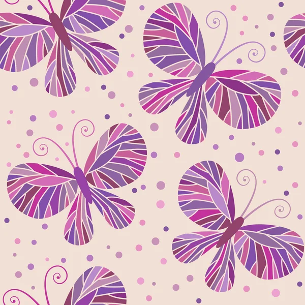 Seamless pattern with color butterflies — Stock Vector