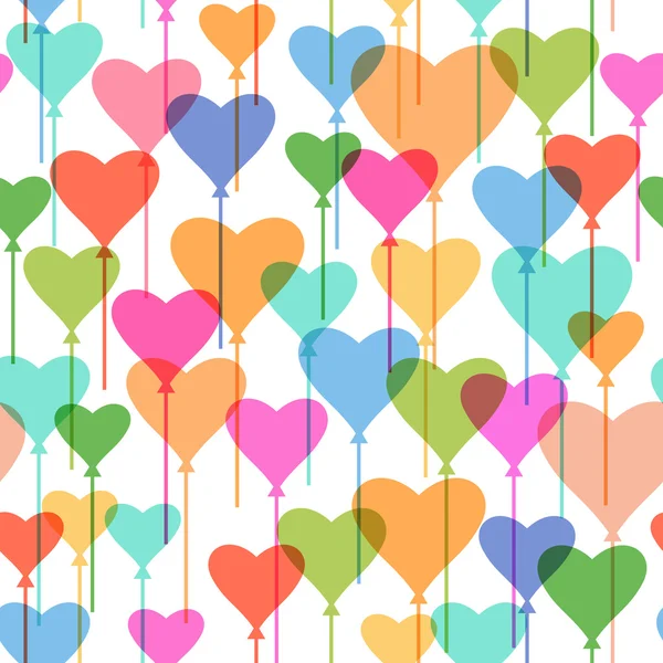 Απρόσκοπτη μοτίβο με μπαλόνια καρδιά — Διανυσματικό Αρχείο