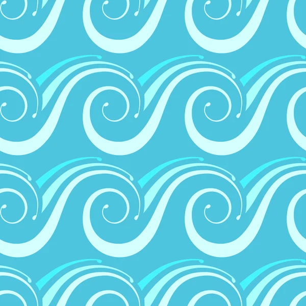 Seamless mönster med stiliserade vågor — Stock vektor