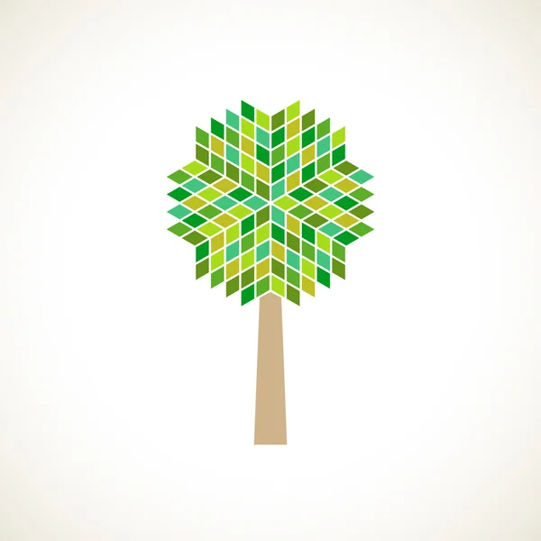 Simple geometric icon of tree — Stock Vector