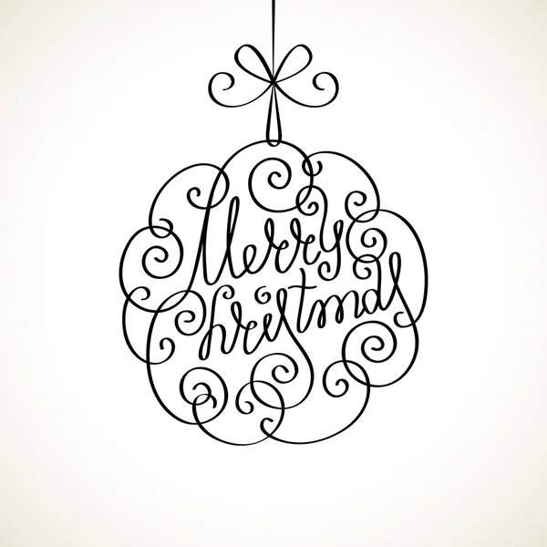 Kalligrafische decoratie van Kerstmis — Stockvector