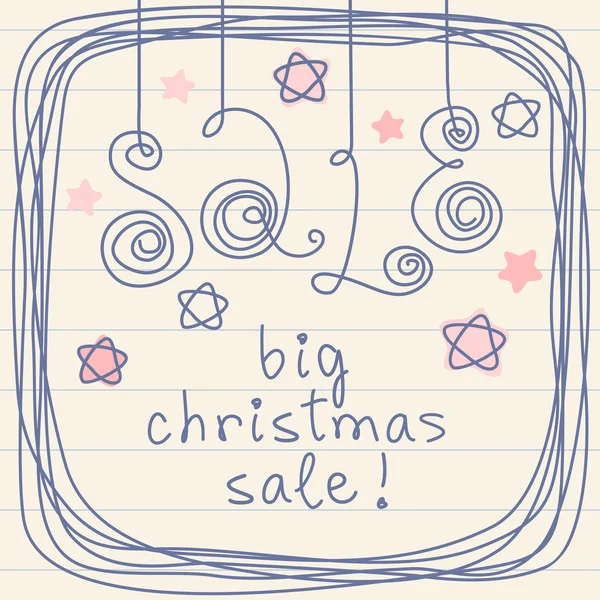 Doodle banner - Big Christmas Sale! — Stock Vector