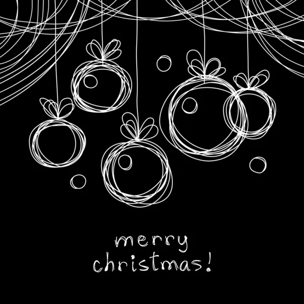 Fondo con doodles decoración de Navidad — Vector de stock