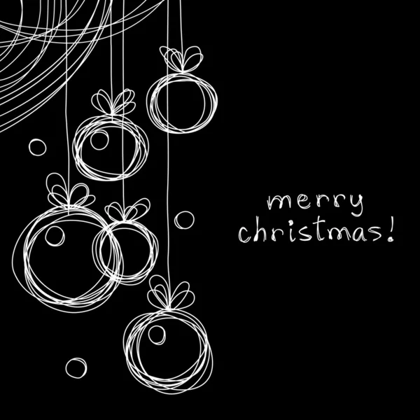 Fondo con doodles decoración de Navidad — Vector de stock