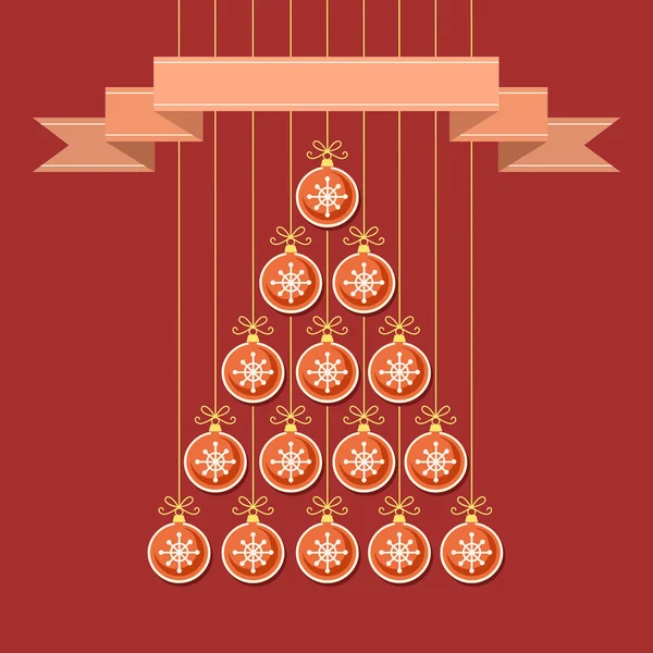 Πανό χριστουγεννιάτικο δέντρο από διακόσμηση — Διανυσματικό Αρχείο