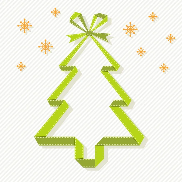 Banner de árbol de Navidad en origami — Vector de stock