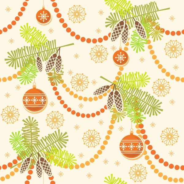 Christmas seamless pattern with decoration — Stock Vector