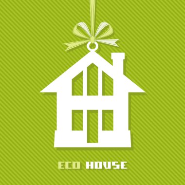 Tag eco house clipart