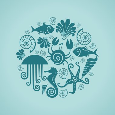 Deniz fauna arka plan