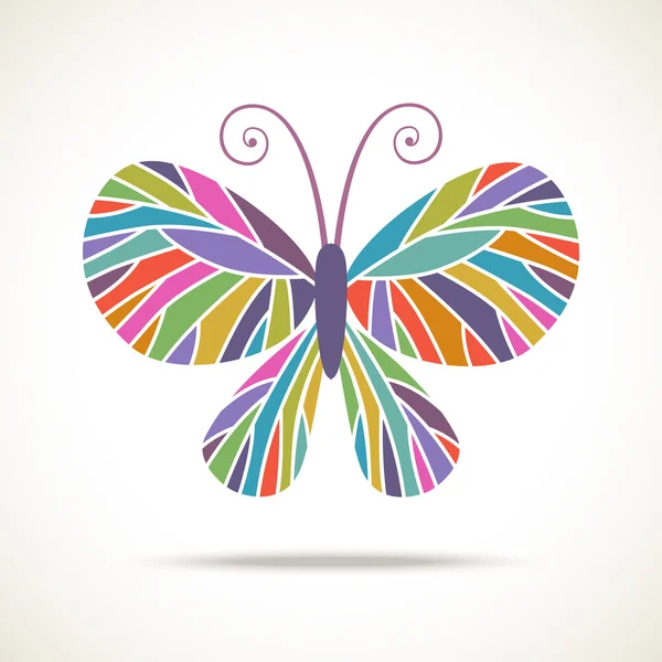 Color icono de mariposa — Vector de stock