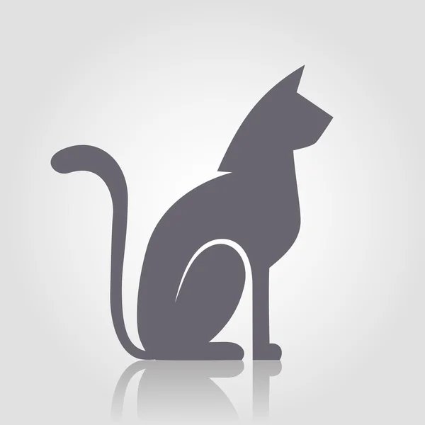 Plochá kočka ikona — Stockový vektor