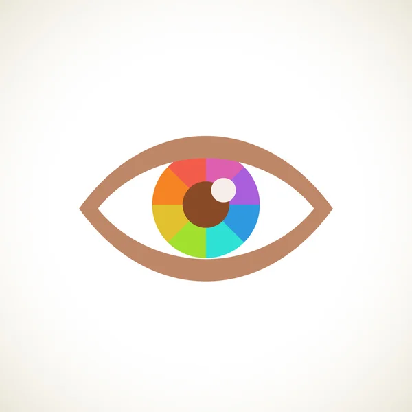 Eye icon with pupil spectrum — Stock Vector