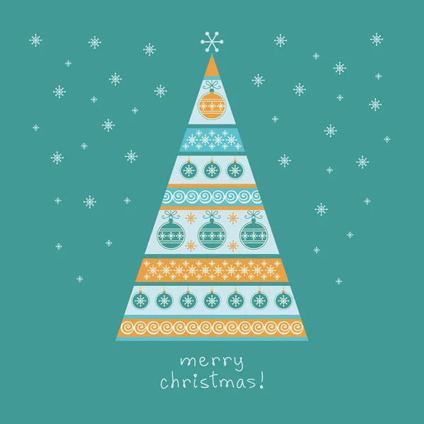 Striped christmas tree — Stock Vector