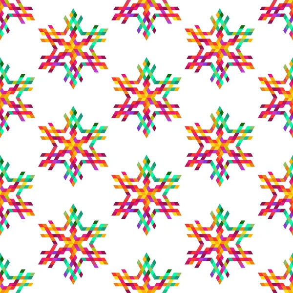 Seamless pattern with color snowflakes — Stock Vector