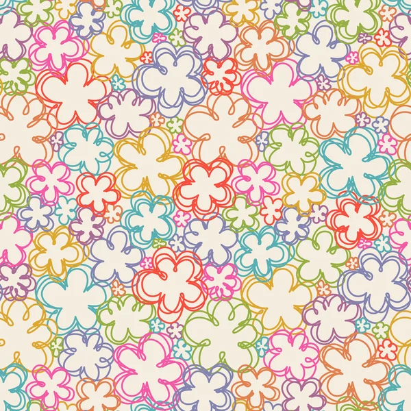 Çiçekler Doodles ile Seamless Modeli