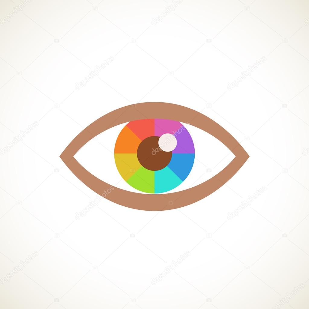 Vector eye icon with pupil spectrum. Simple illustration for print, web