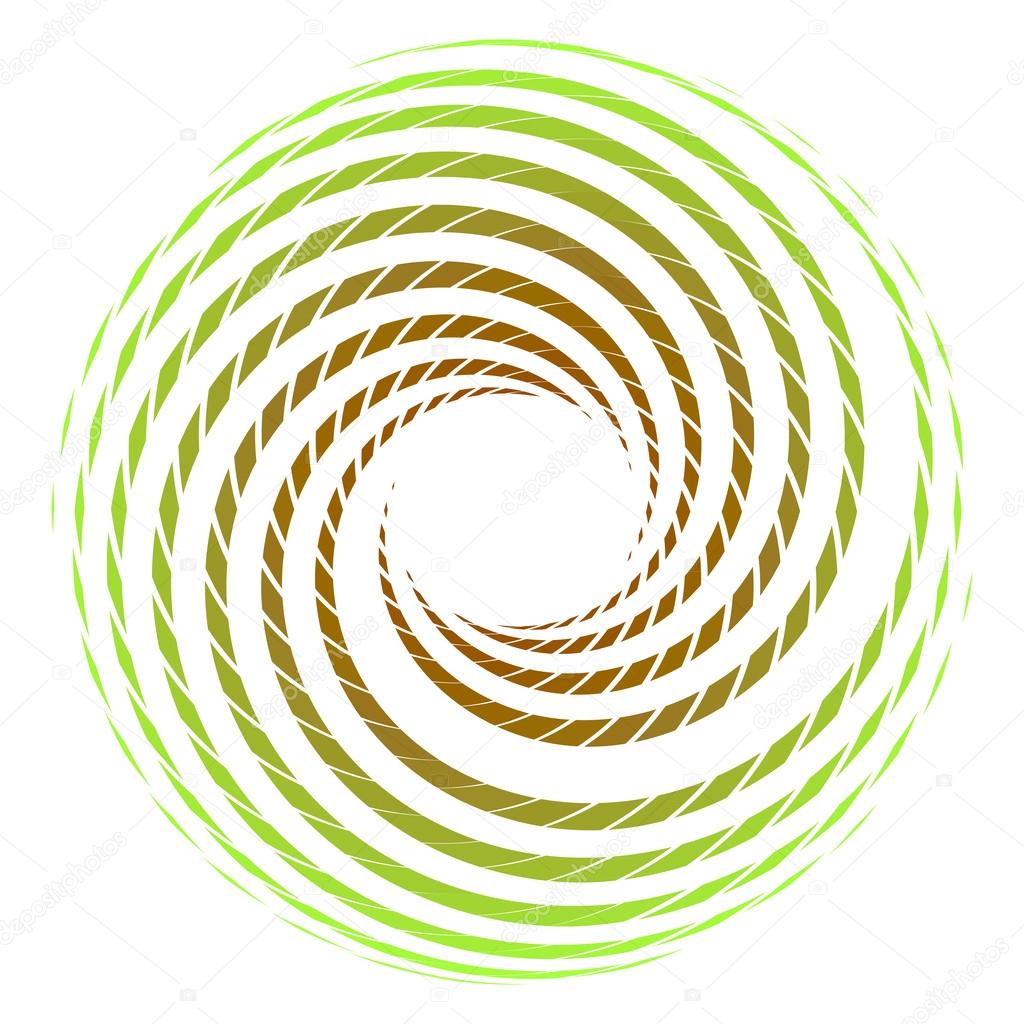 Twisted green circle design element