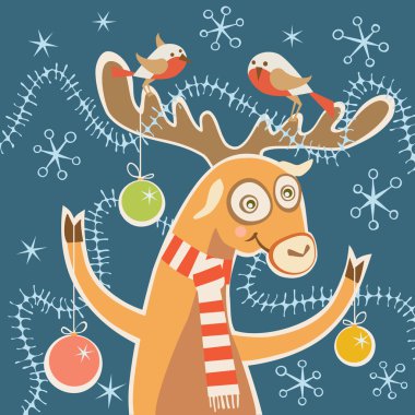 Komik Noel kartı deer ile